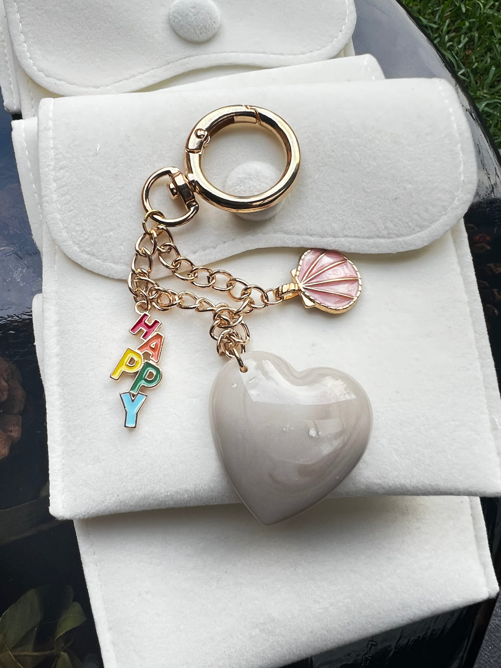 Pearl Heart Luxe Keyring