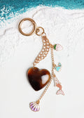 Golden Tide Heart Charm Keyring