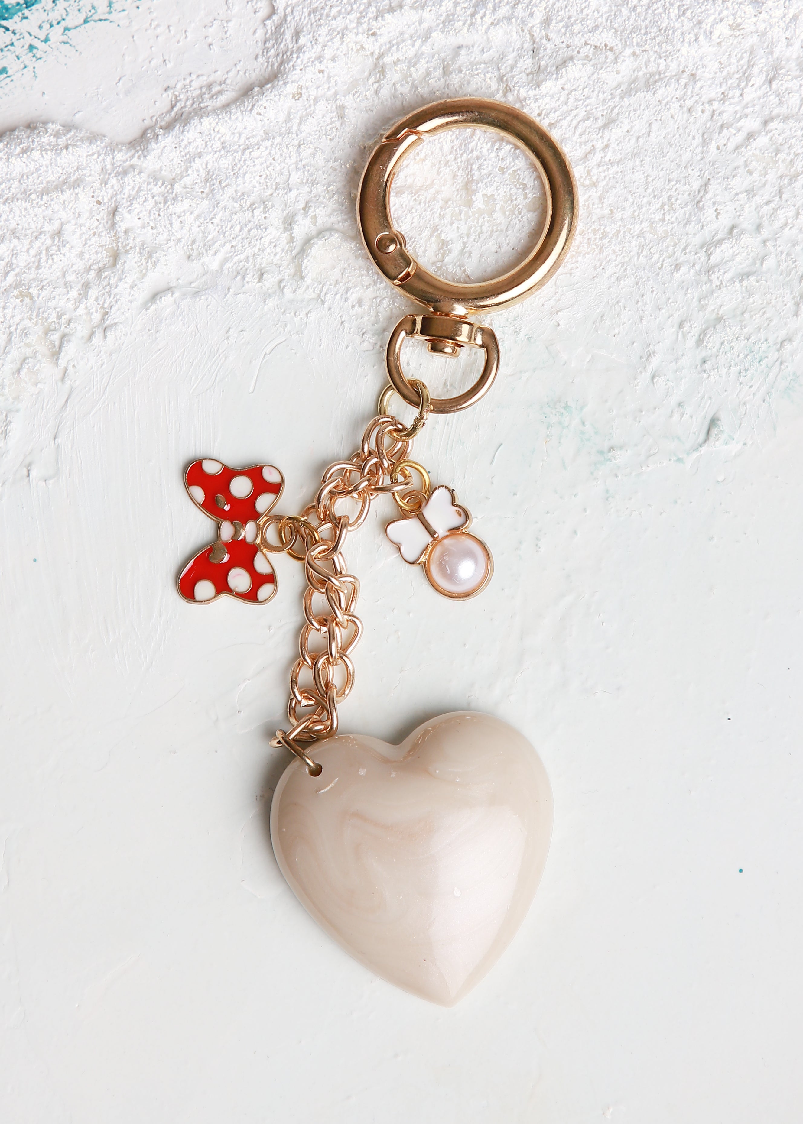 Pearl Heart Luxe Keyring