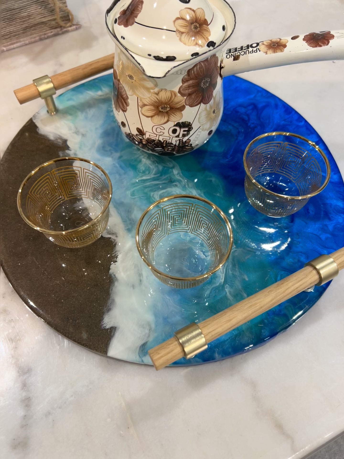 Azure Tide Luxe Tray